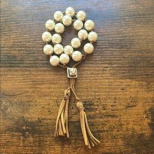 Chico's Elegant Pearl Bracelet with Tassels